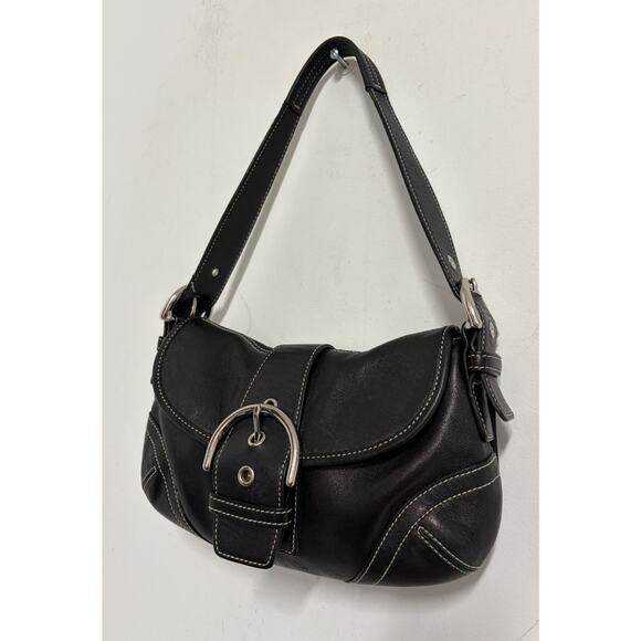 Coach Handbags - Y2K Coach HO50-9247 Small Vintage Black Soho Leather Shoulder Bag 90’s Silver
